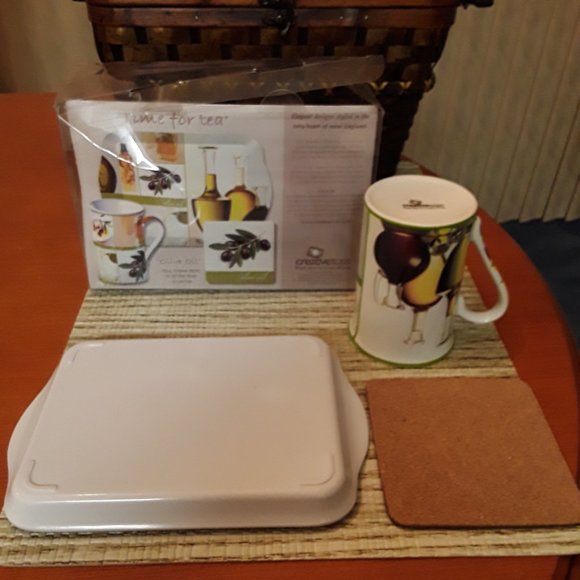 Creative Tops Olive Oil Time for Tea Gift Fine China Mug Scatter Tray Coaster - Picture 8 of 12